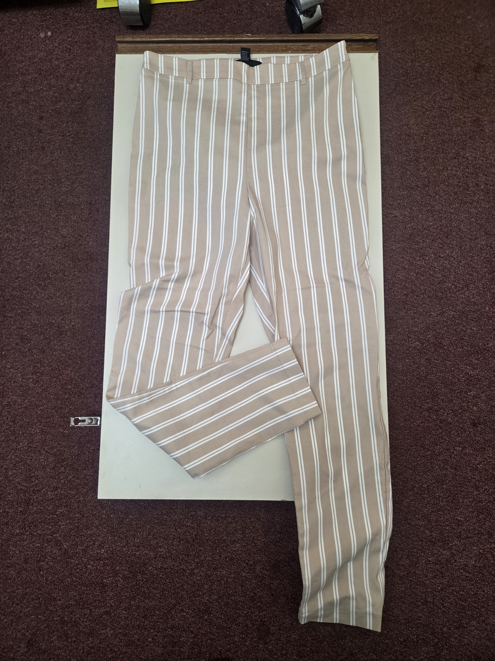 Forever 21 Beige and White Striped Pants